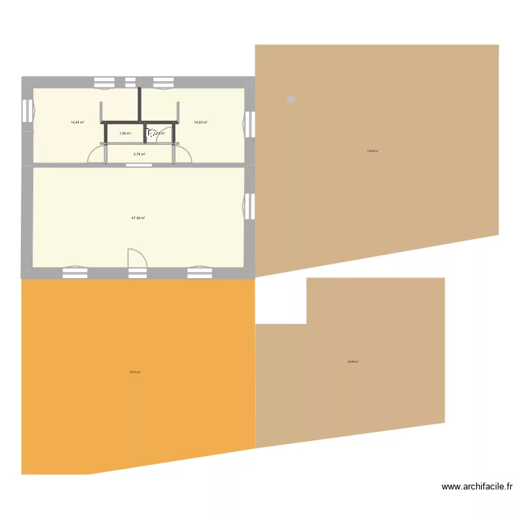 Saint-Raphael_2e_&eacute;tage ext&eacute;rieur. Plan de 6 Pièces et 82 m²