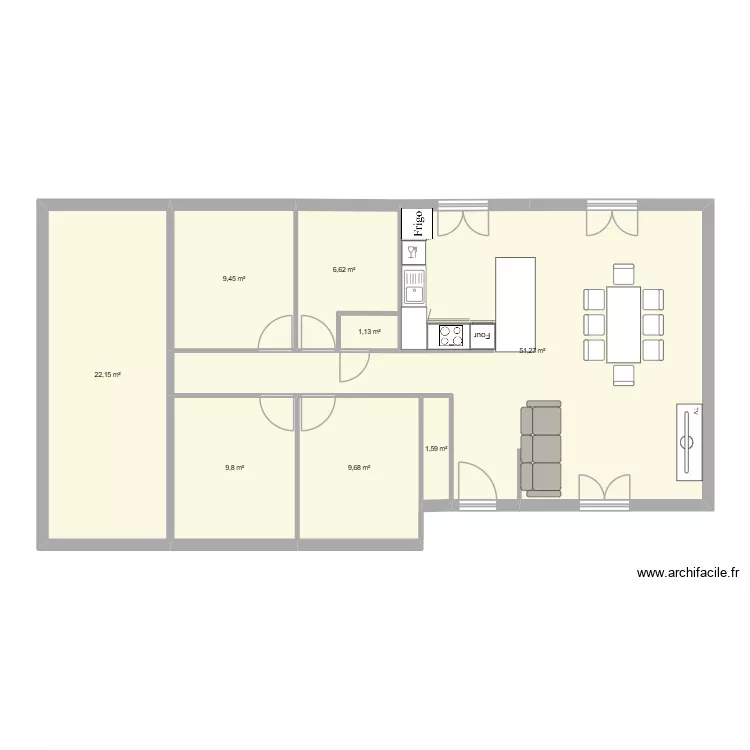 Maison. Plan de 8  et 112 m²