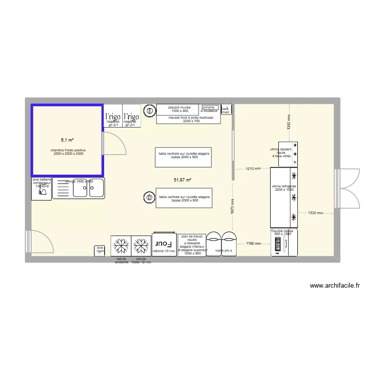 traiteur allan beaumont. Plan de 2  et 65 m²