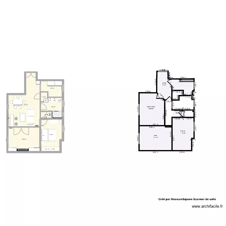 square 2. Plan de 7  et 62 m²