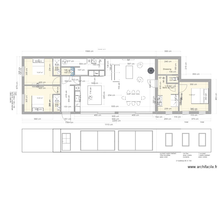 PROJET CAILLE - AMENAGEMENT INTERIEUR PLAN B. Plan de 7 pièces et 52 m2