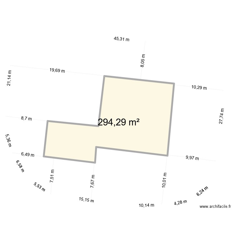 COTATION. Plan de 1 pièce et 294 m2