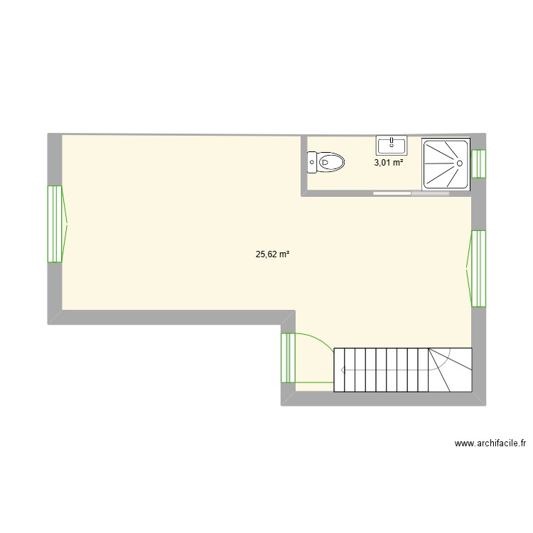 RICO. Plan de 2 pièces et 29 m2