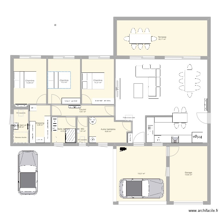 maison2. Plan de 12 pièces et 114 m2