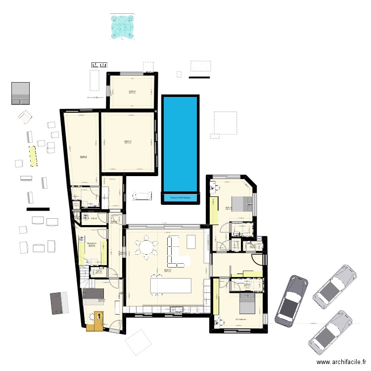 051025. Plan de 18 pièces et 206 m2