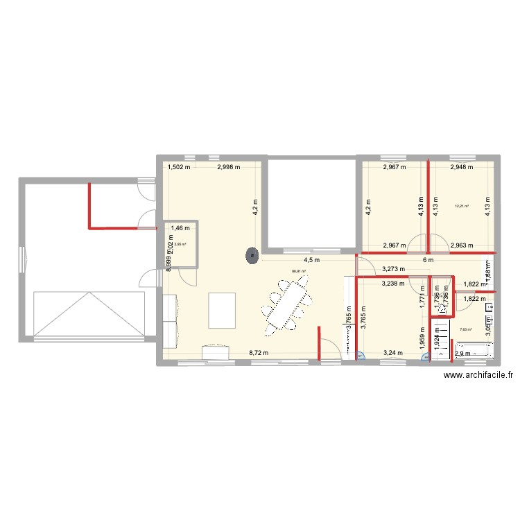 lilou casa. Plan de 5 pièces et 117 m2