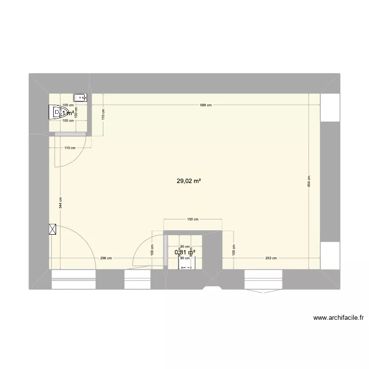 Cuisine/salle &agrave; manger Montanay. Plan de 