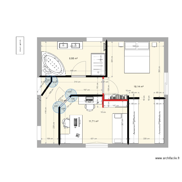 suite marmande 8. Plan de 4 pièces et 47 m2