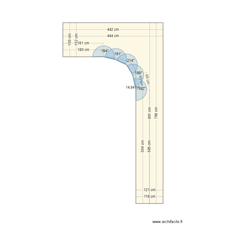 7 DULUD. Plan de 1 pièce et 15 m2