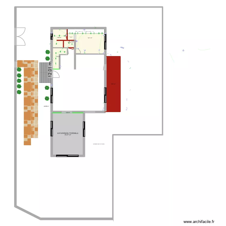 41 SORINS RDC ESSAIS vide. Plan de 9  et 592 m²