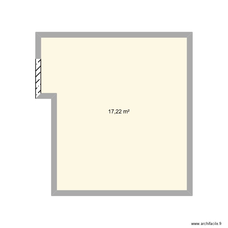 Chat4. Plan de 1 pièce et 17 m2