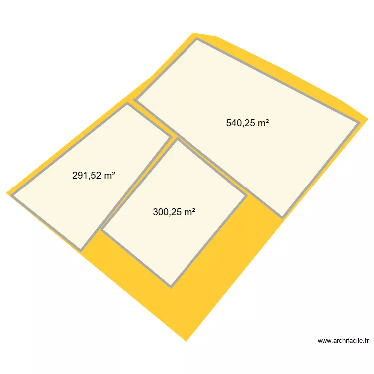 local. Plan de 3  et 1132 m²