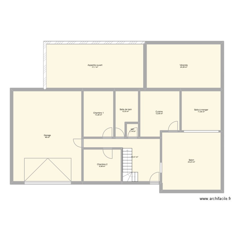 labaye. Plan de 18 pièces et 283 m2