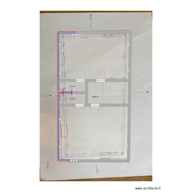 ELECTRICITE. Plan de 3 pièces et 70 m2