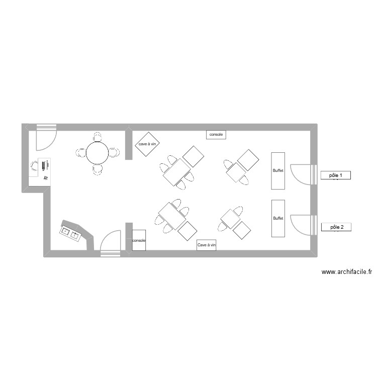 plan du restaurant. Plan de 0 pièce et 0 m2