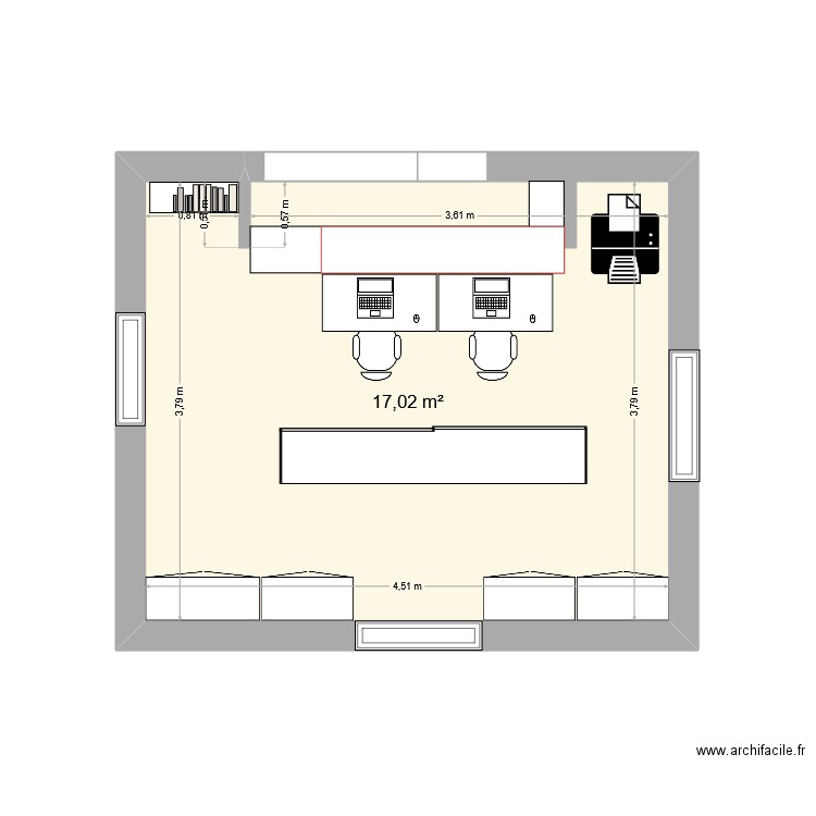 capdenac-gare : propositon 1. Plan de 1 pièce et 17 m2