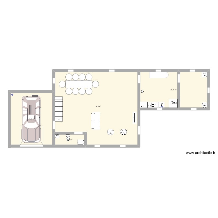 1 maison. Plan de 4 pièces et 116 m2