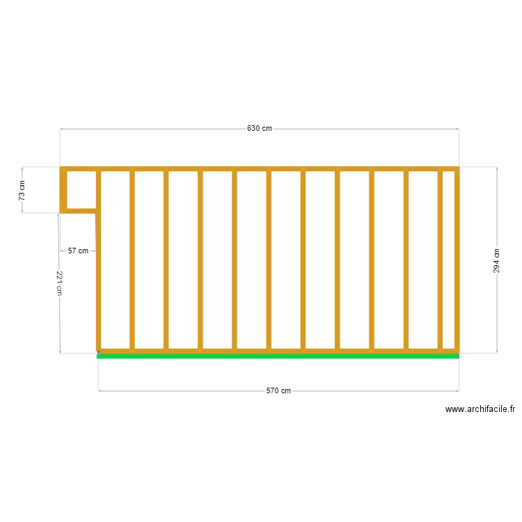 façade 2. Plan de 12 pièces et 14 m2