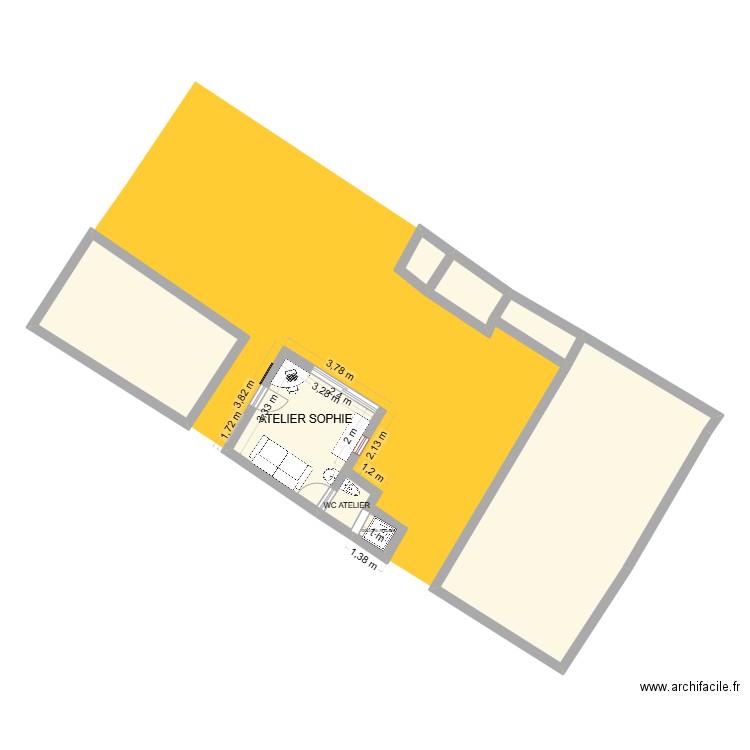 PROJET SOPHIE V2. Plan de 8 pièces et 76 m2