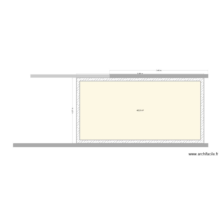 Plan de masse extension. Plan de 1 pièce et 41 m2