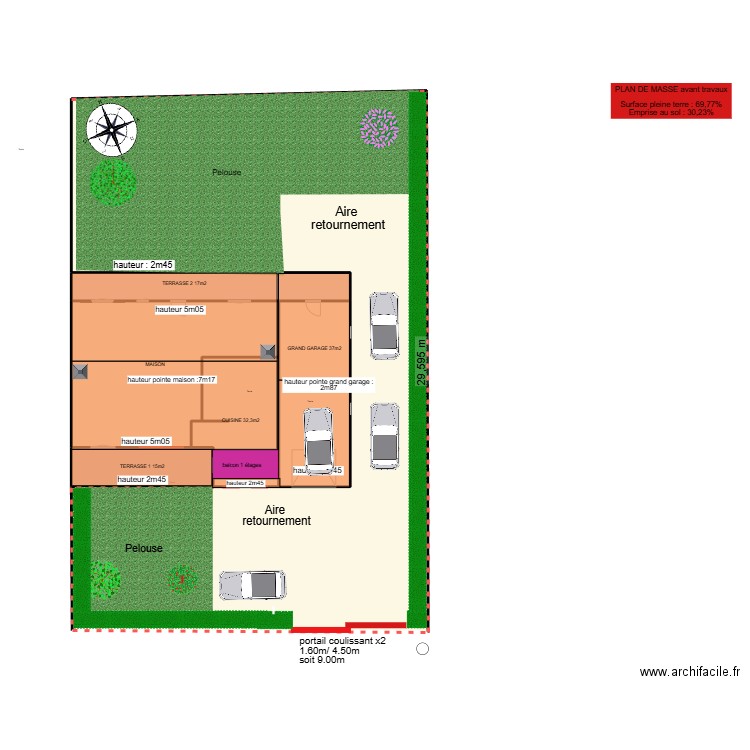 parking 2. Plan de 6 pièces et 566 m2
