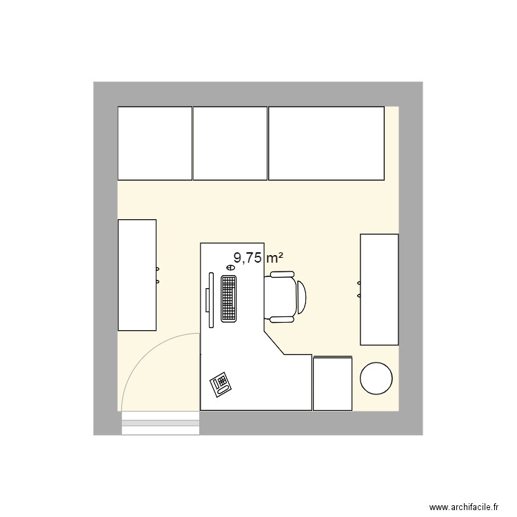 Bureau FD Manuel. Plan de 1 pièce et 10 m2