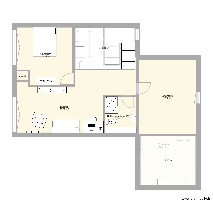 Maison de Theys. Plan de 7 pièces et 187 m2