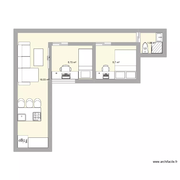 Suite papa. Plan de 4 et 31 m² Suite papa. Plan de 4 et 31 m²