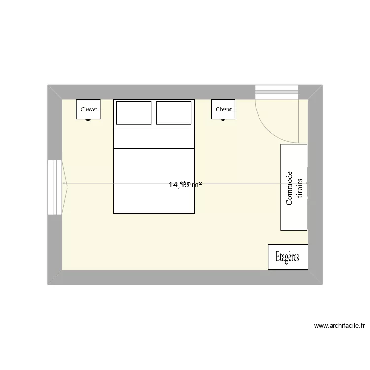 Chambre gauche. Plan de 