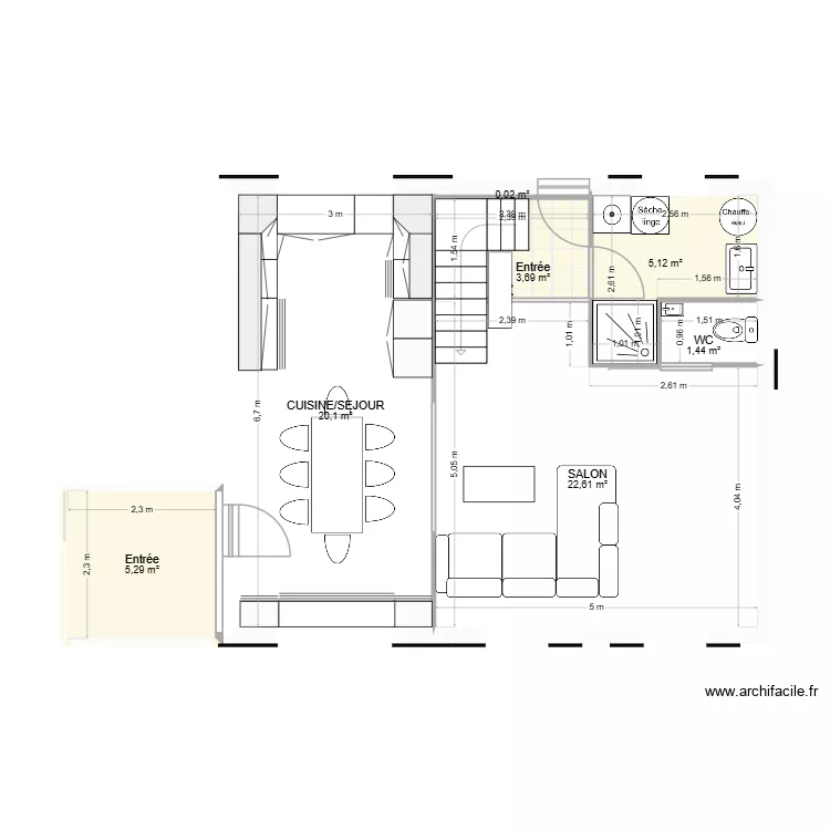 FLAMETS FRETILS modifications. Plan de 7 et 58 m² FLAMETS FRETILS modifications. Plan de 7 et 58 m²