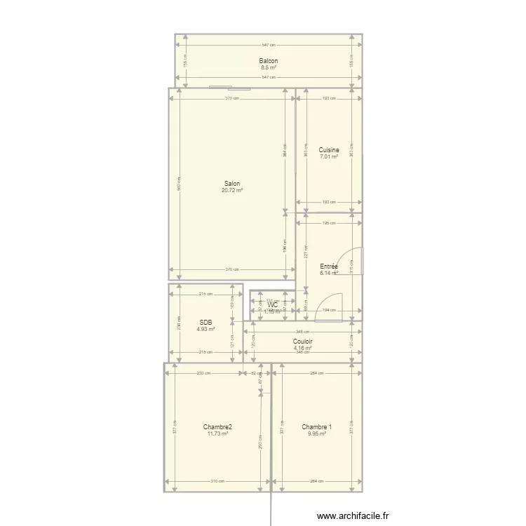TINE PUTEAUX. Plan de 9 Pièces et 74 m²