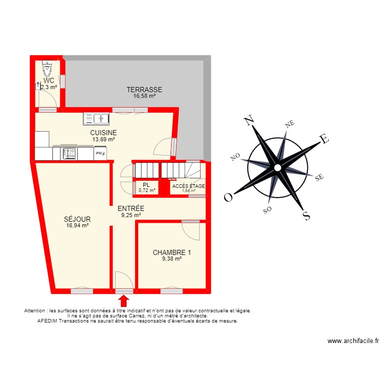 BI 18708. Plan de 23 pièces et 125 m2