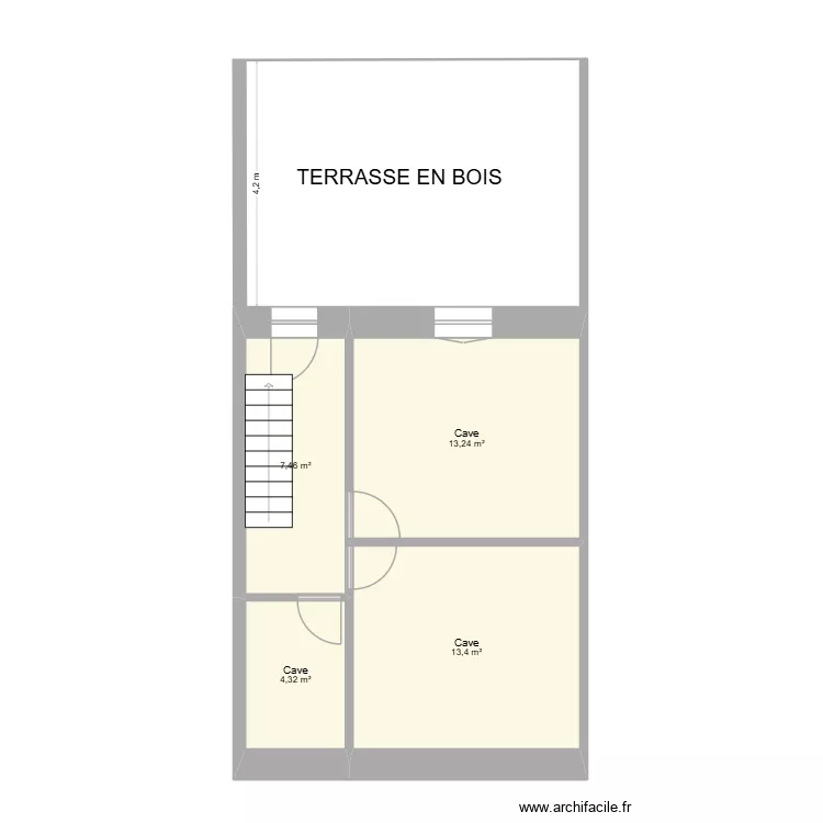 s128 MOINS 1. Plan de 4 pièces et 38 m²