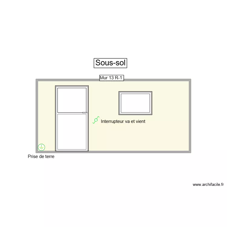 PC Sous-Sol - Mur 13 R-1. Plan de 1 et 8 m² PC Sous-Sol - Mur 13 R-1. Plan de 1 et 8 m²