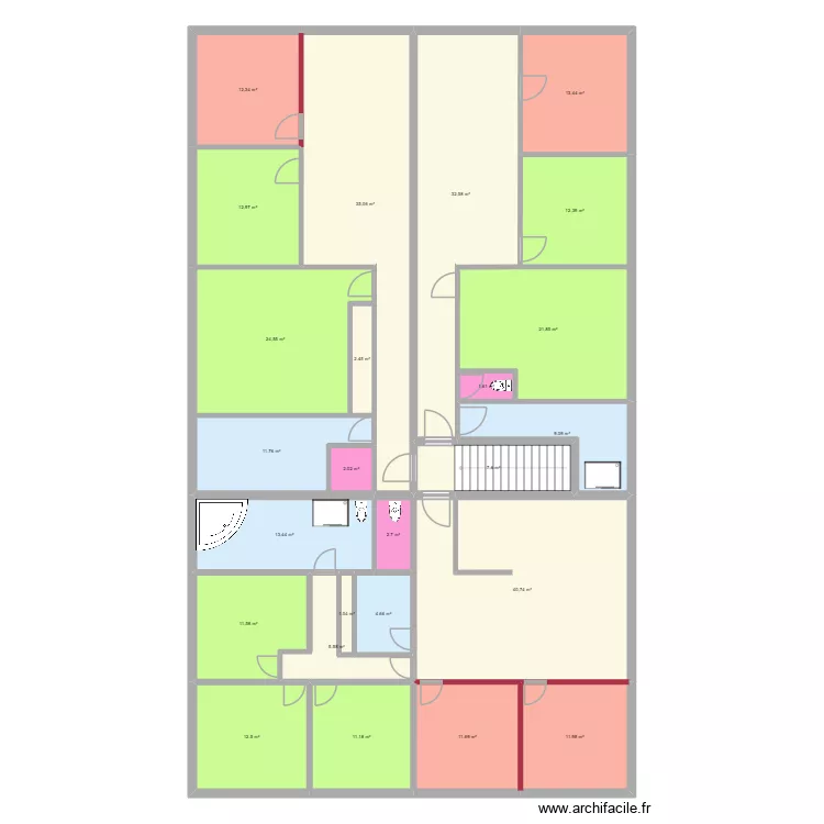 ARLES ETAGE. Plan de 25 Pièces et 327 m² ARLES ETAGE. Plan de 25 Pièces et 327 m²