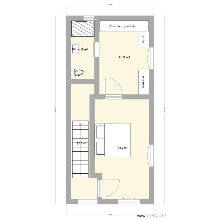 cussac2. Plan de 4 pièces et 38 m2