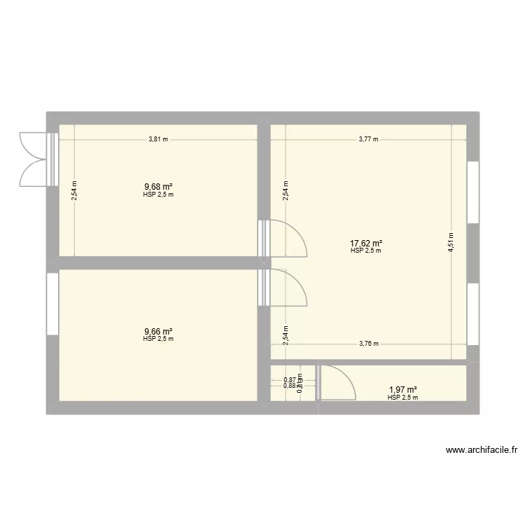 mop. Plan de 4  et 39 m²