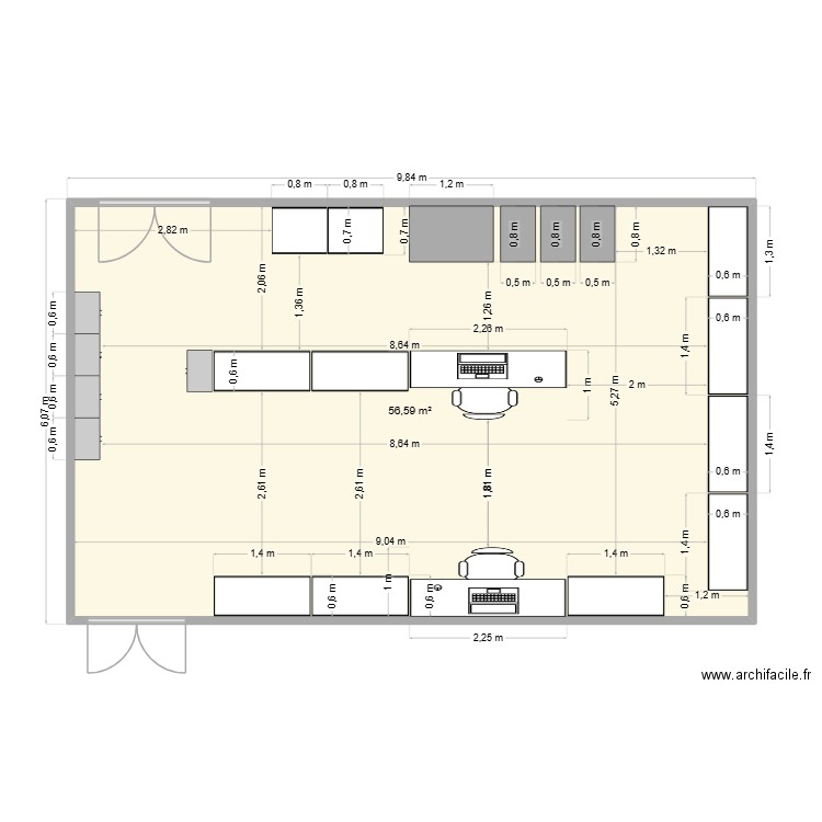 PICKING FOREIGN. Plan de 1 pièce et 57 m2
