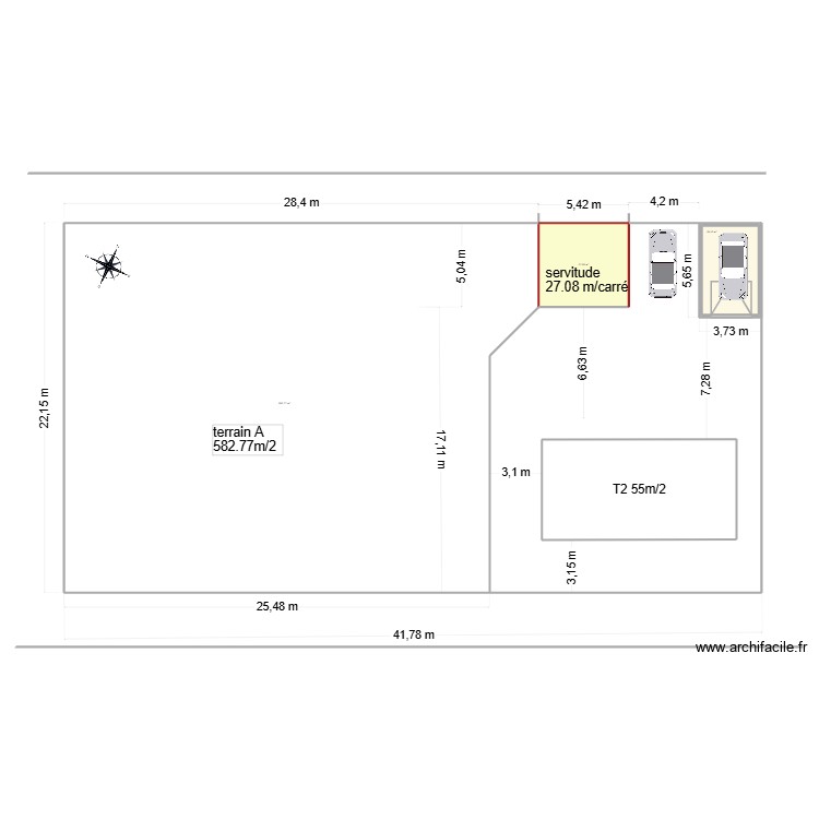 implantation T2. Plan de 0 pièce et 0 m2