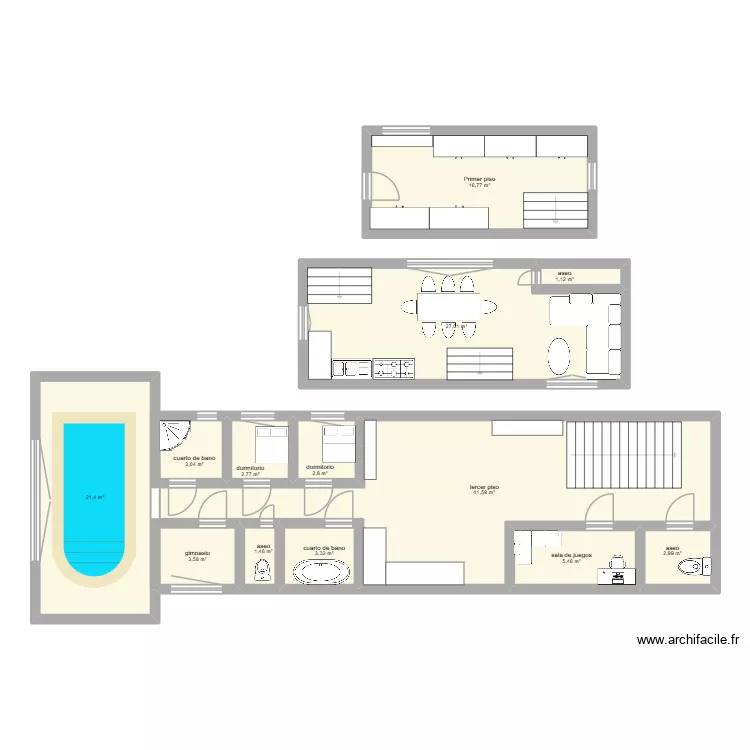 maison 2 espagnol. Plan de 13 et 133 m² maison 2 espagnol. Plan de 13 et 133 m²