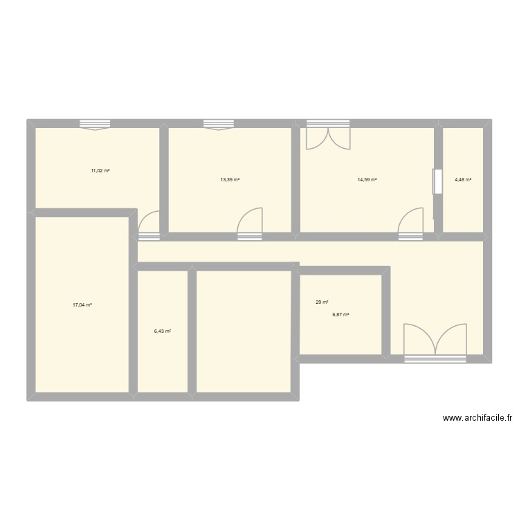 Jousseaume. Plan de 8 pièces et 103 m2