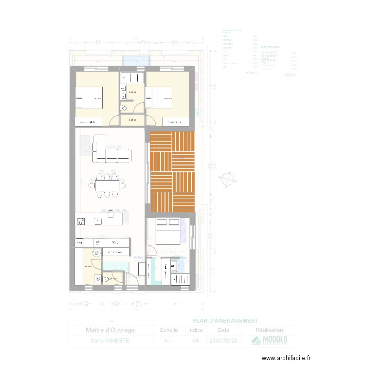 maison. Plan de 6 pièces et 40 m2