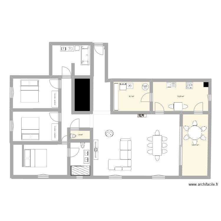 Résidence du Parc. Plan de 5 pièces et 40 m2