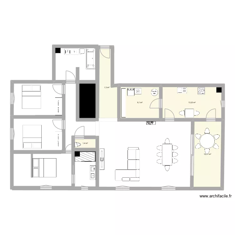 R&eacute;sidence du Parc. Plan de 6  et 48 m²