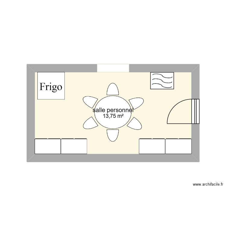 personnel. Plan de 1 pièce et 14 m2