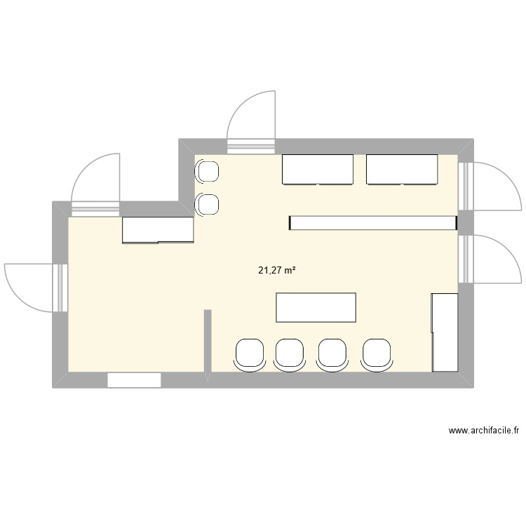 Salle d'attente CMONVETO. Plan de 1 pièce et 21 m2
