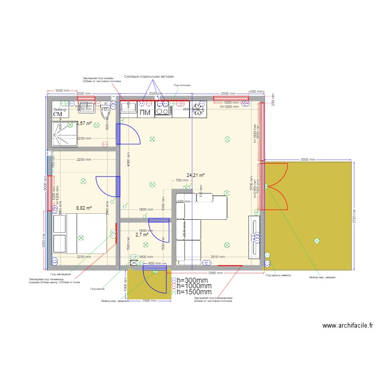 45 Сумароково эл. Plan de 6 pièces et 50 m2