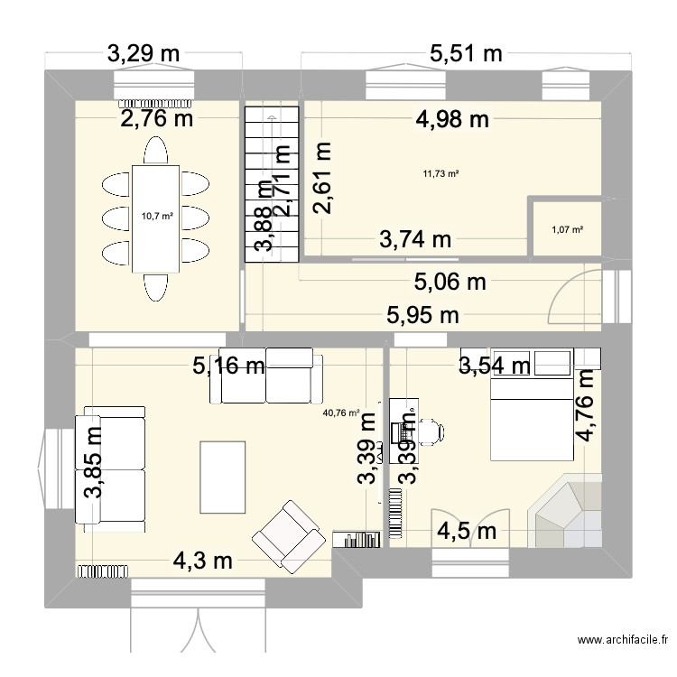 Maison Beaugency 2025. Plan de 4 pièces et 64 m2