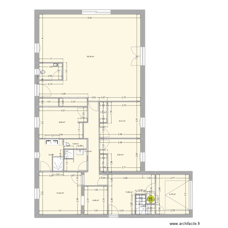 Maison Marsilly 3 +. Plan de 15 pièces et 148 m2