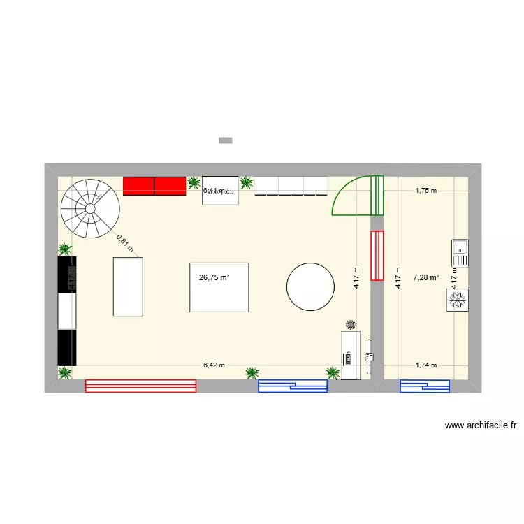 r&eacute;galetoi. Plan de 2  et 34 m²